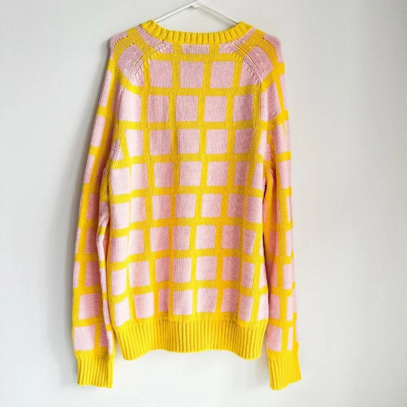Espirit Pink Yellow Plaid Preppy Men's Sweater XL - Picture 8 of 10